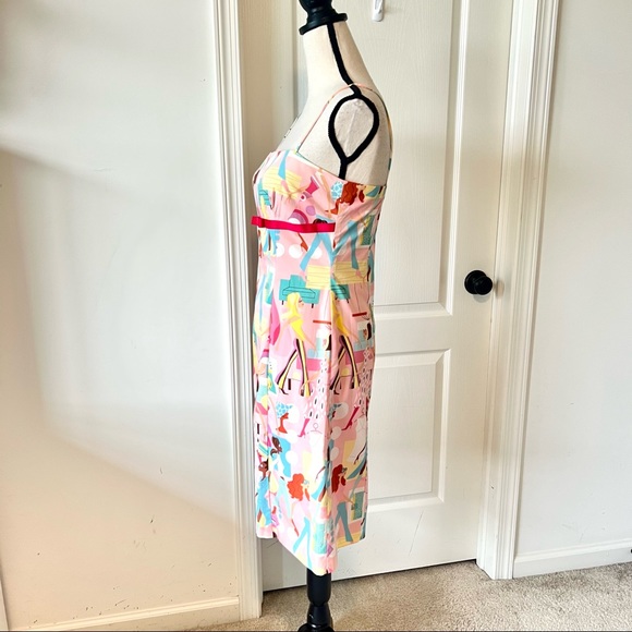 Unique JANIQUE by KOUROSH Feminine Power Retro Empire Waist Dress—SZ. 4 - Picture 3 of 11